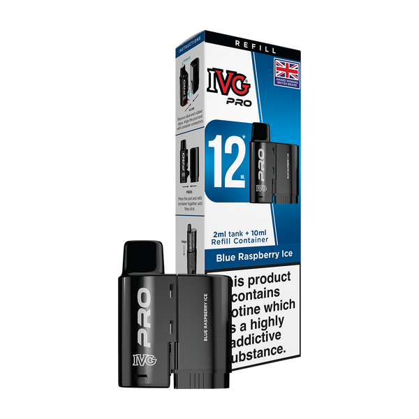 ivg pro 12ml tank and refill blue raspberry ice