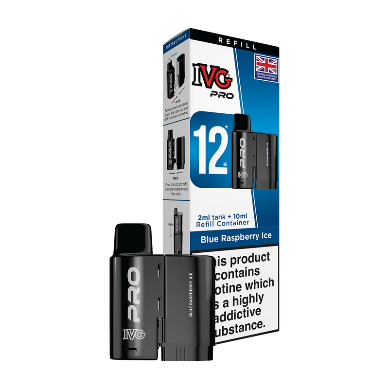 ivg pro 12ml tank and refill blue raspberry ice