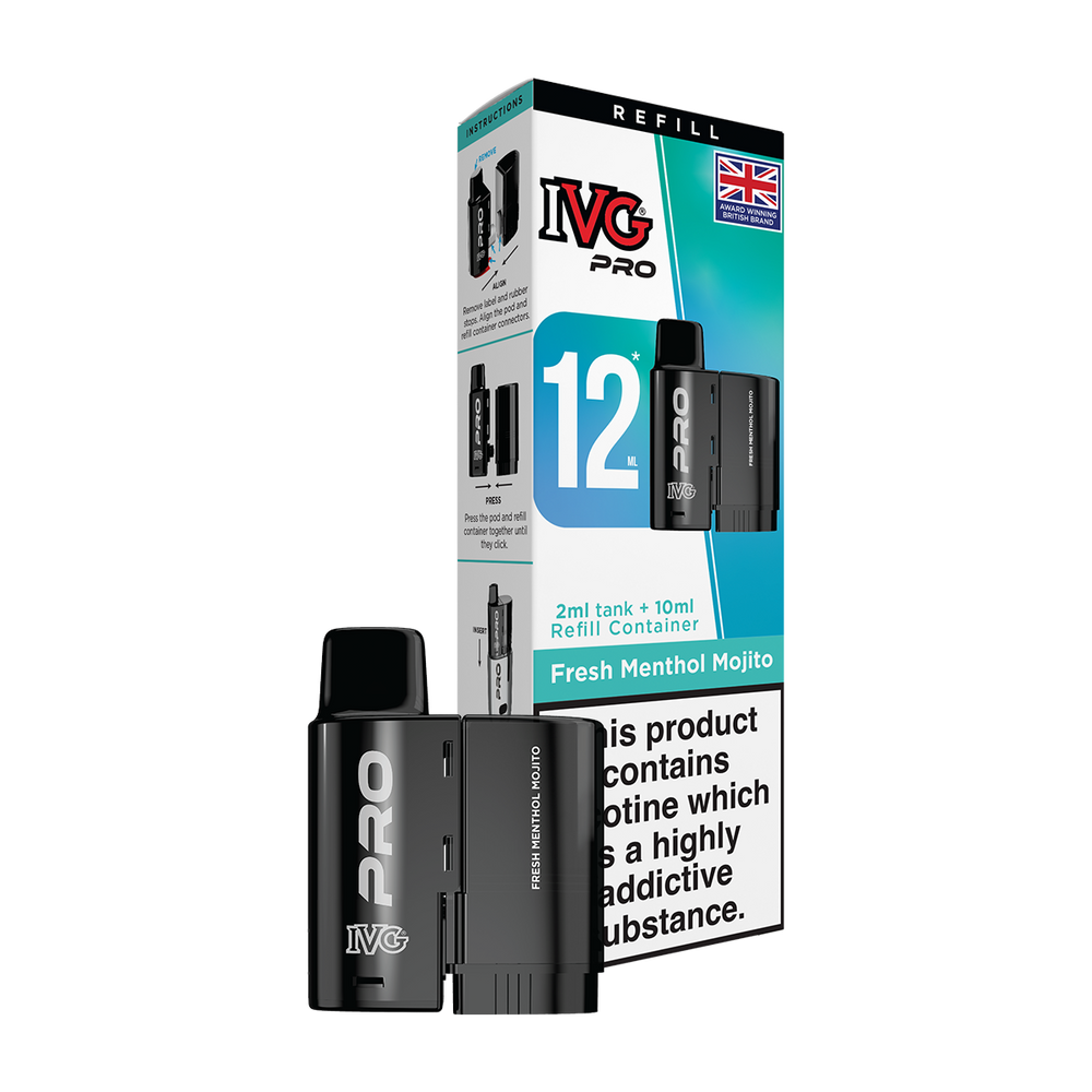 ivg pro 12ml tank and refill fresh menthol mojito