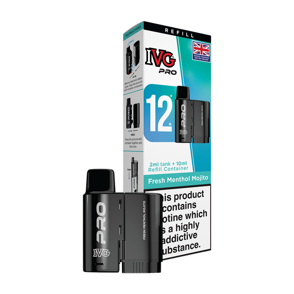 ivg pro 12ml tank and refill fresh menthol mojito