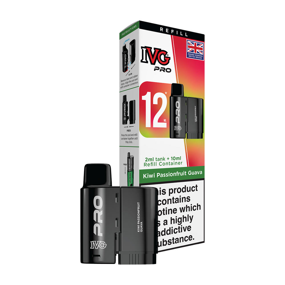 ivg pro 12ml tank and refill kiwi passionfruit guava