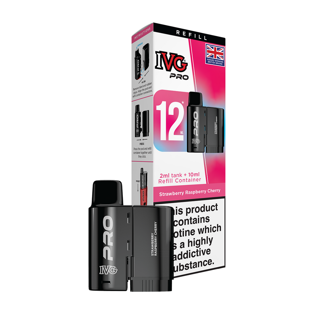 ivg pro 12ml tank and refill strawberry raspberry cherry
