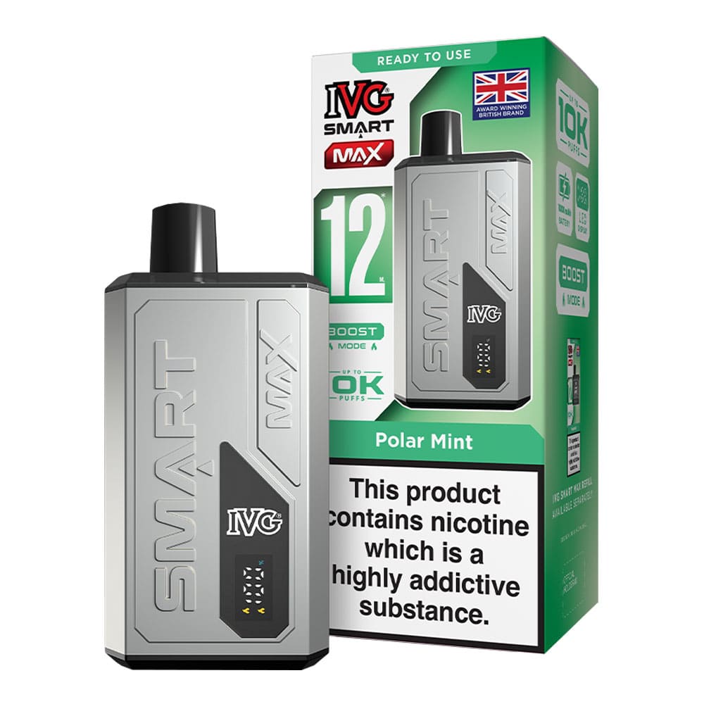 IVG Polar Mint Smart Max vape kit and box render.