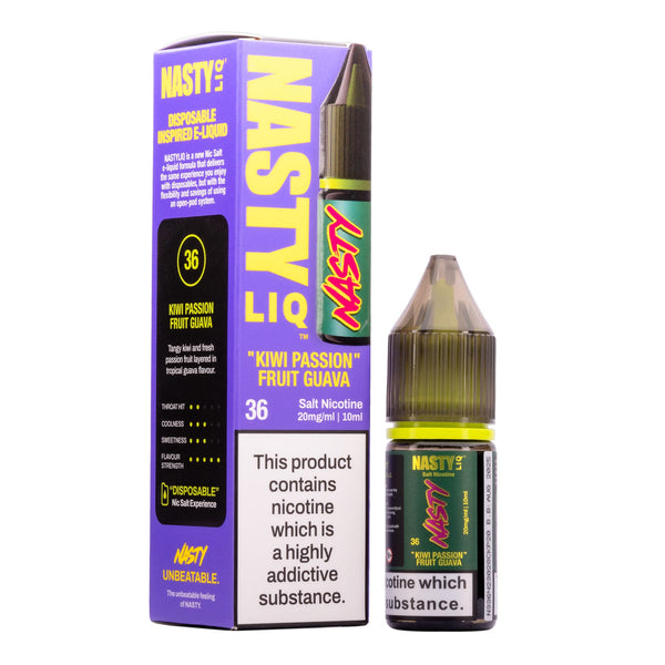 Nastyliq Kiwi Passion Fruit Guava 10ml Nic Salt E-Liquid