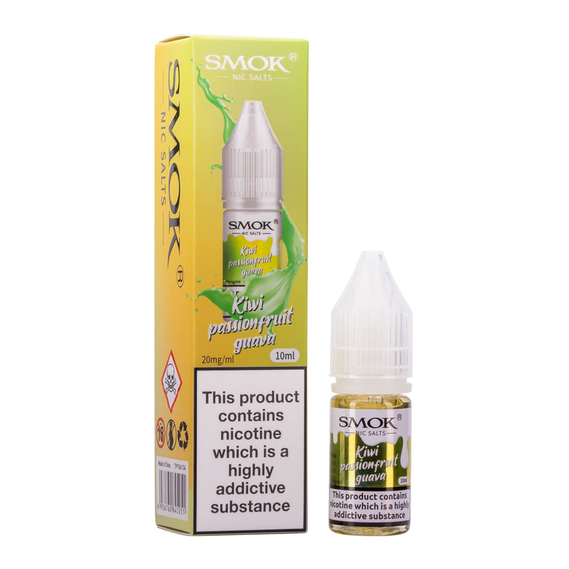Kiwi passion fruit guava Smok nic salt e-liquid.