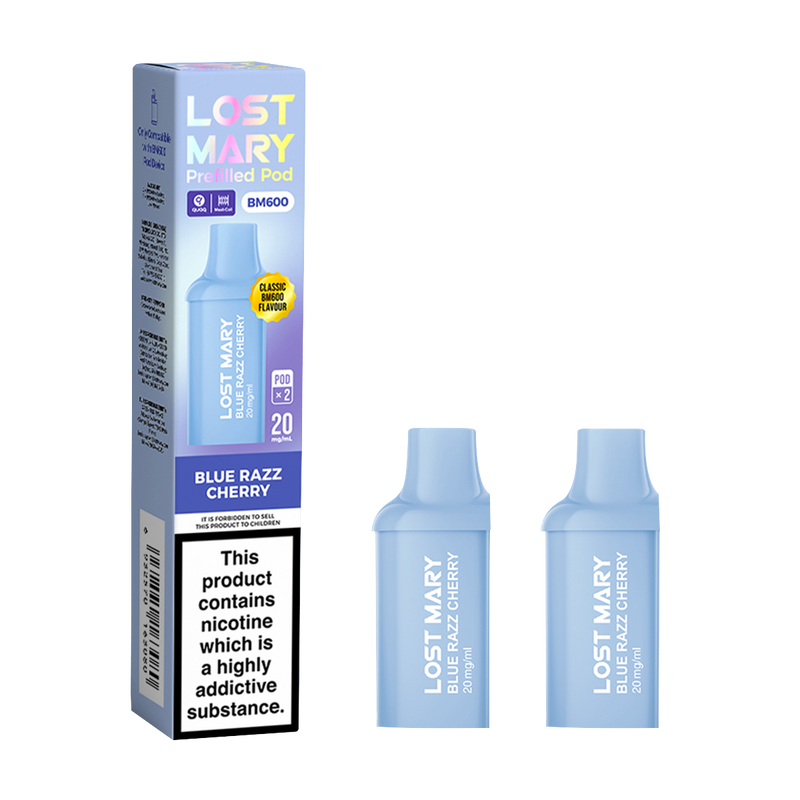 lost mary bm600 pods blue razz cherry