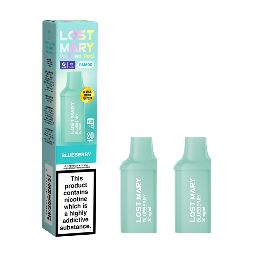 Lost Mary BM600 blueberry pre-filled pods render.