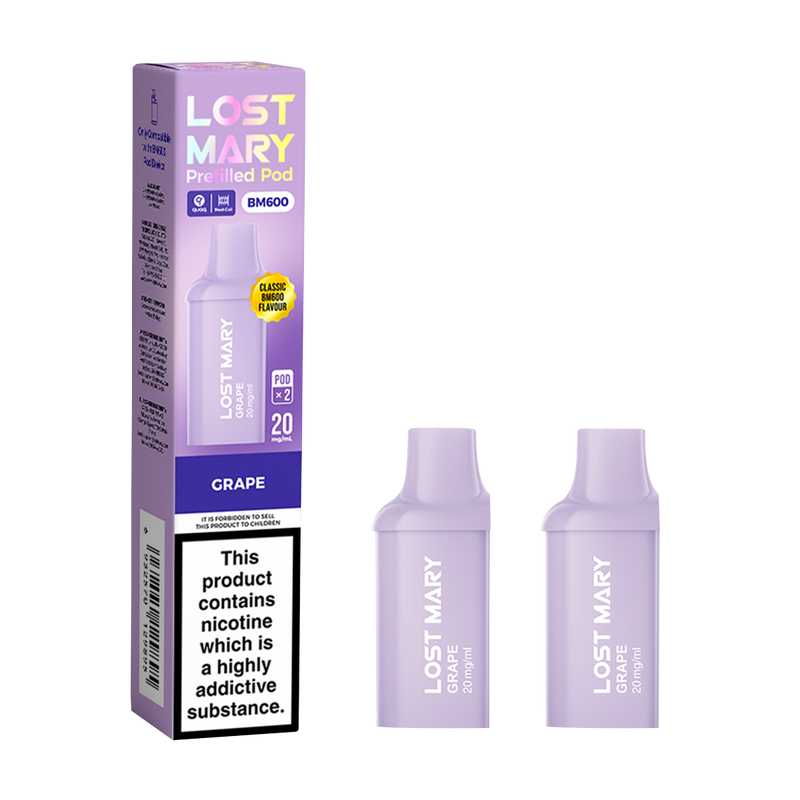 Lost Mary BM600 grape pre-filled pods render.
