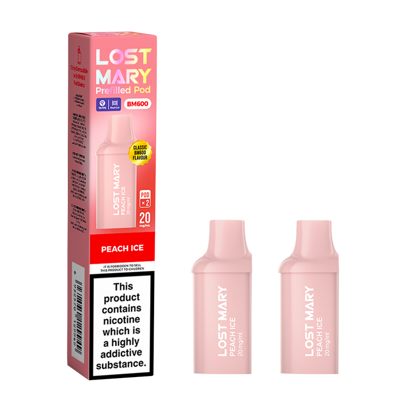 lost mary bm600 pods peach ice
