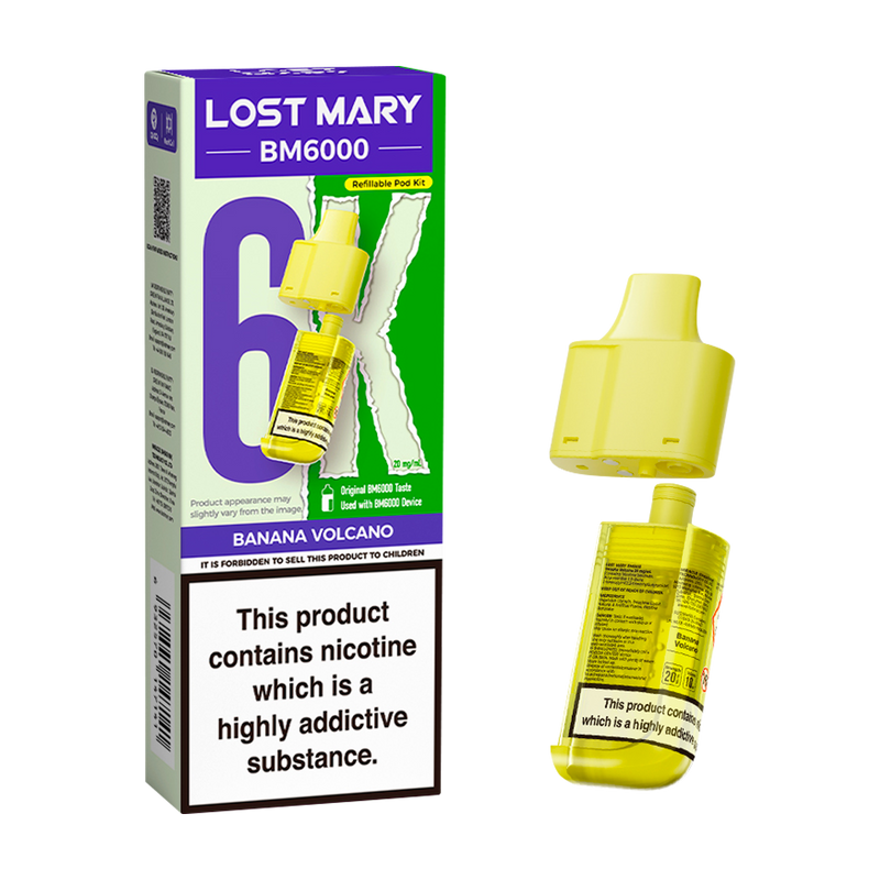 lost mary bm6000 refill pack banana volcano