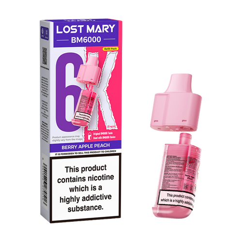 lost mary bm6000 refill pack berry apple peach