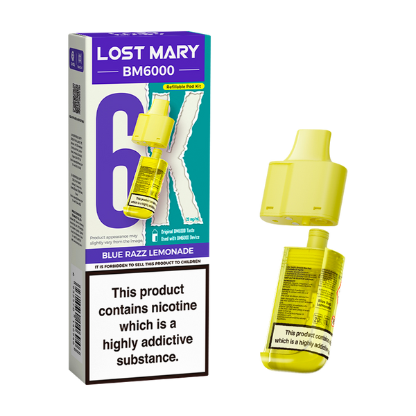 lost mary bm6000 refill pack blue razz lemonade