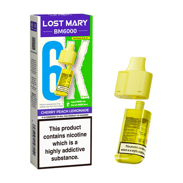 lost mary bm6000 refill pack cherry peach lemonade