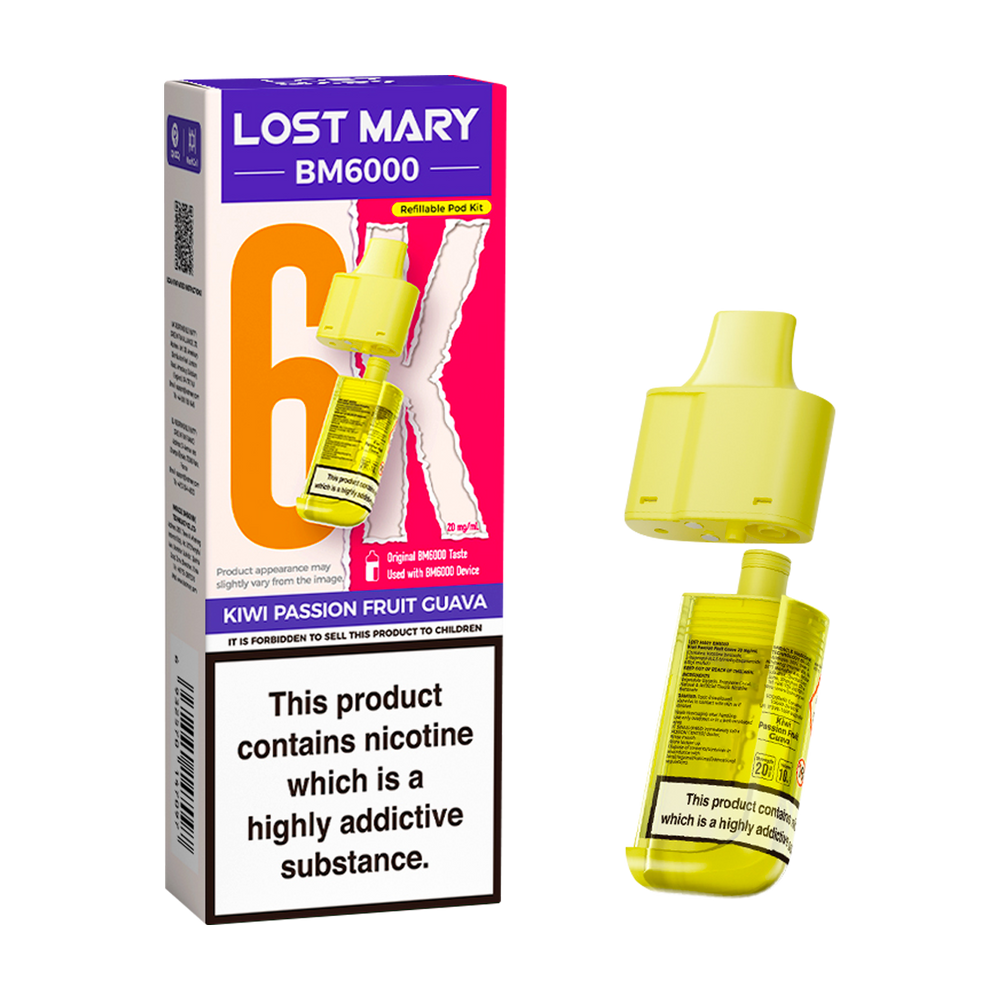 lost mary bm6000 refill pack kiwi passion fruit guava