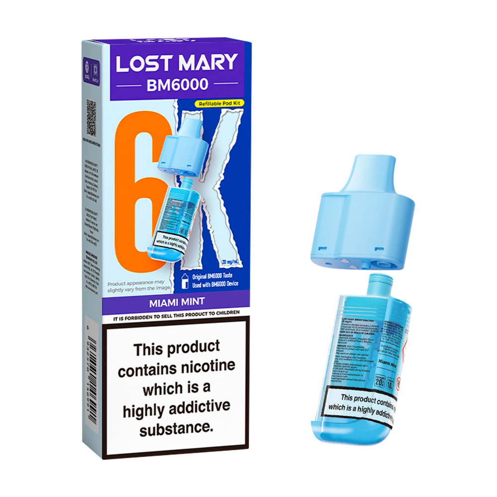 lost mary bm6000 refill pack miami mint