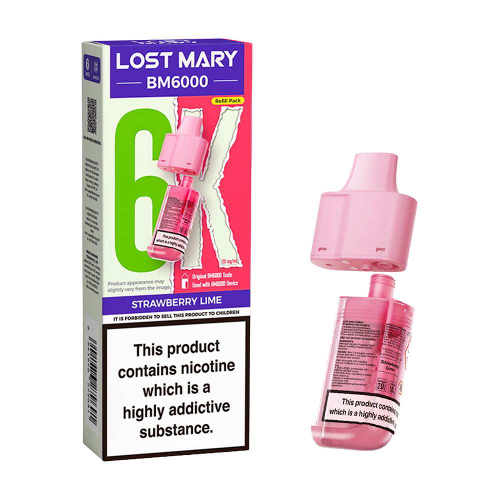 Strawberry Lime Lost Mary BM6000 Refill Pack Royal Flush Vape Strawberry Lime Lost Mary BM6000 Refill Pack Royal Flush Vape