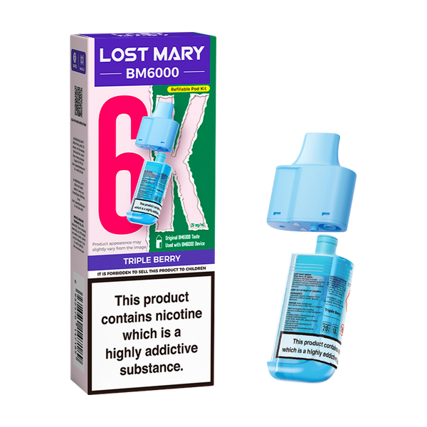 lost mary bm6000 refill pack triple berry