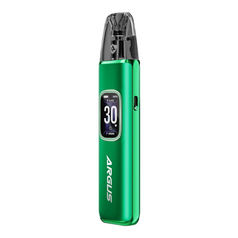 Front side render of Moss Green Argus G3 pod kit by Voopoo.
