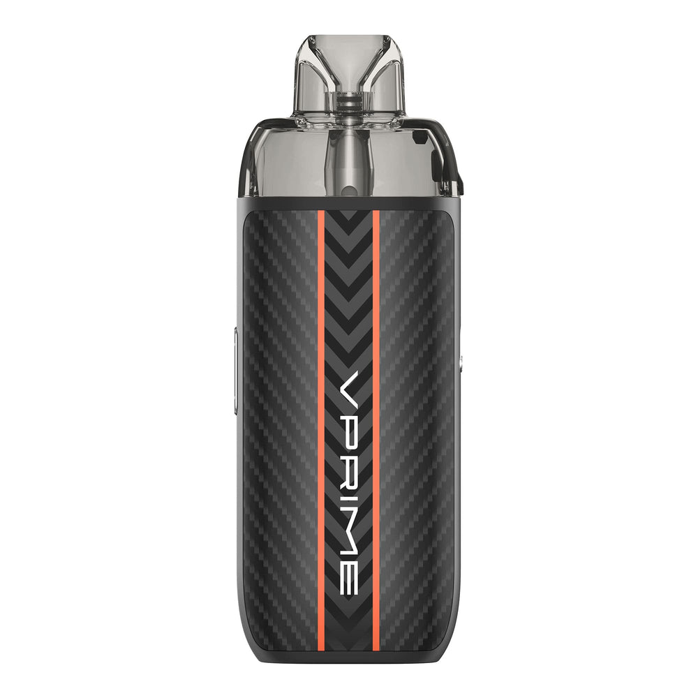 Back side of Black Carbon Oxva VPrime pod kit.