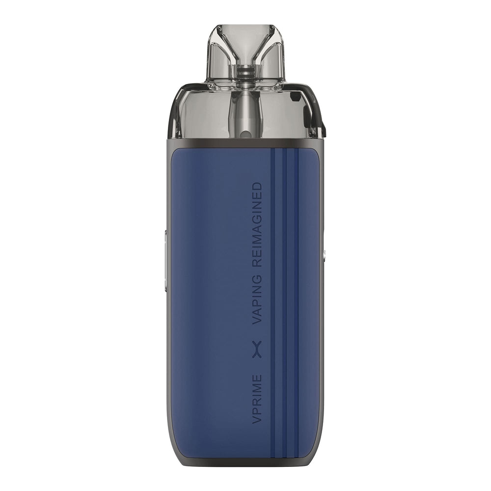 Back side of Blue Leather Oxva VPrime pod kit.