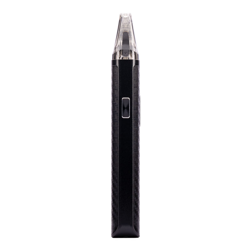 Oxva Xlim Pro Pod Kit in Black Carbon Colour - Side Button Closeup Image