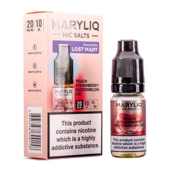 Peach Strawberry Watermelon Ice Nic Salt E-Liquid by Maryliq