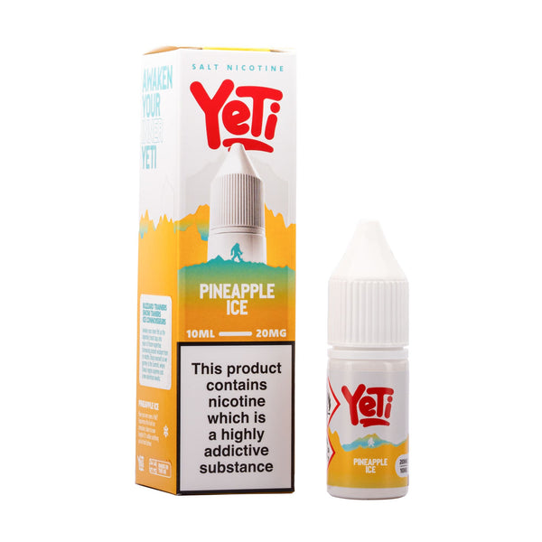 Yeti Pineapple Ice nic salt e-liquid box and bottle render.