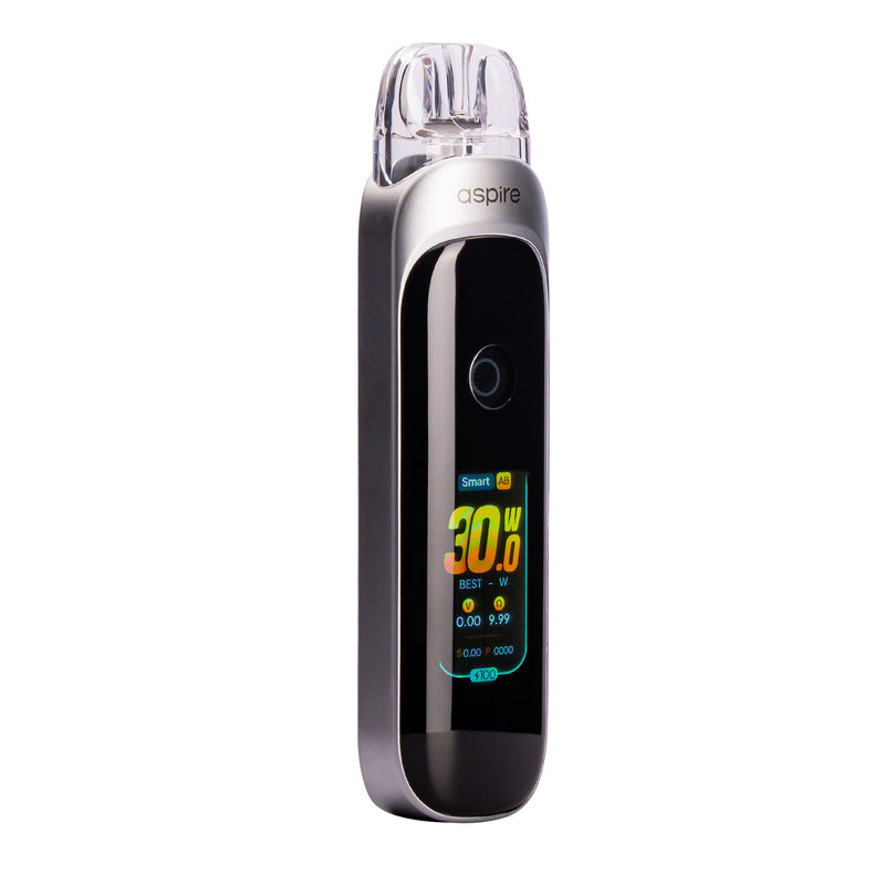 Ice Silver Aspire Pixo pod kit front angle