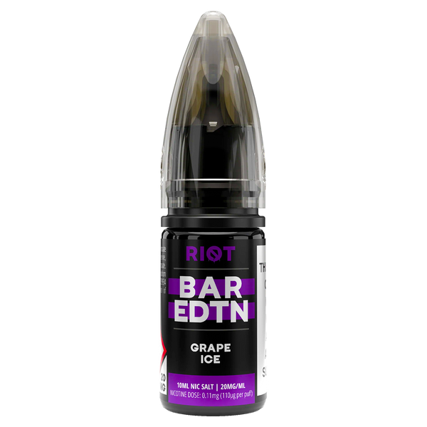 Grape Ice Riot Bar EDTN Nic Salt 10ml