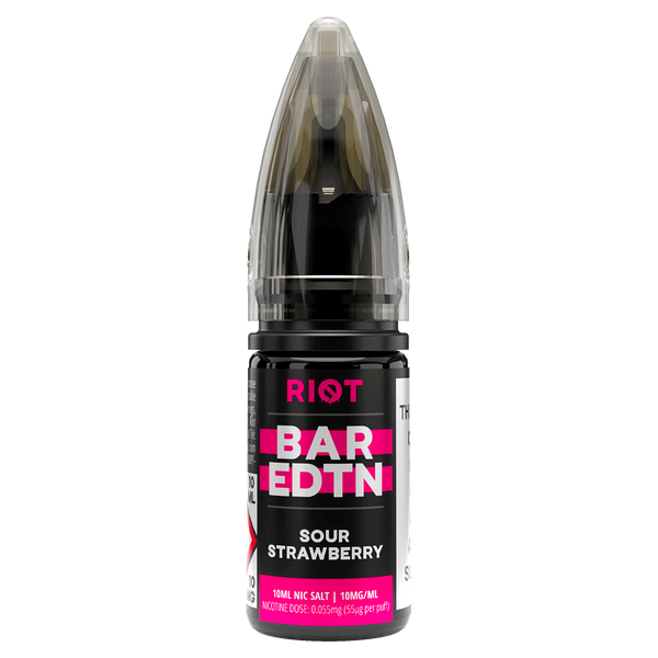 Sour Strawberry Riot Bar EDTN Nic Salt 10ml