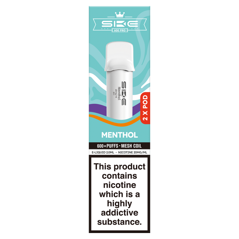 SKE 600 Pro Menthol pre-filled replacement pods.