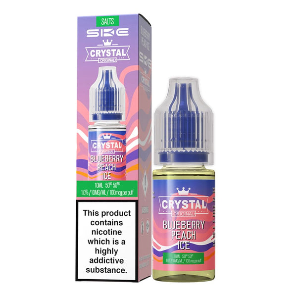 Blueberry peach ice ske nic salt e-liquid.