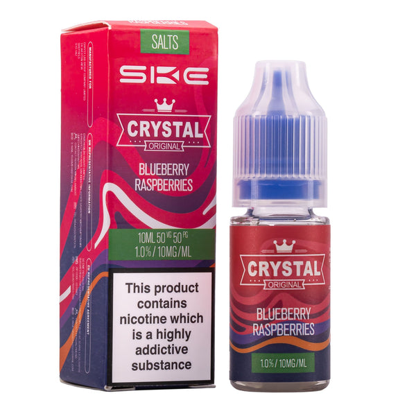 SKE Crystal Nic Salt Blueberry Raspberries 10ml bottle and box
