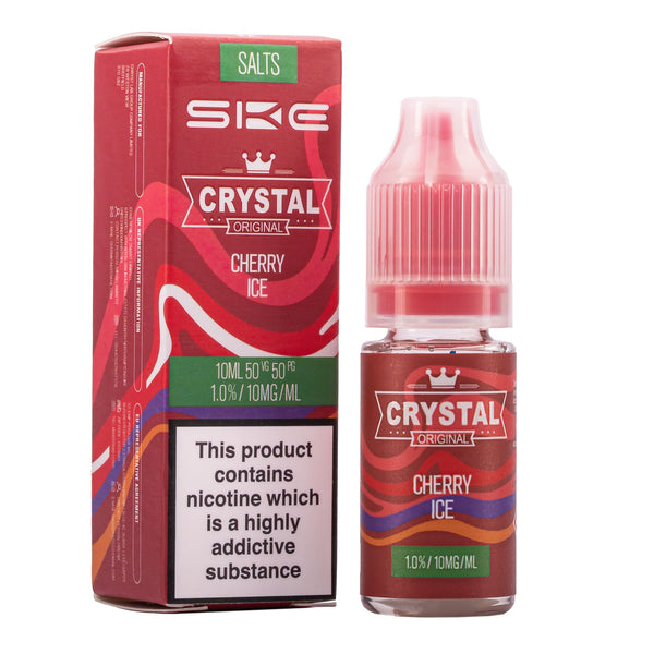 SKE Crystal Nic Salt Cherry Ice 10ml bottle and box