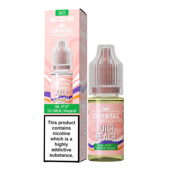 Ske crystal juicy peach nic salt e-liquid.