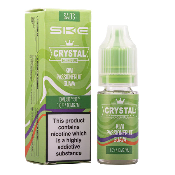 SKE Crystal Nic Salt Kiwi Passionfruit Guava 10ml bottle and box