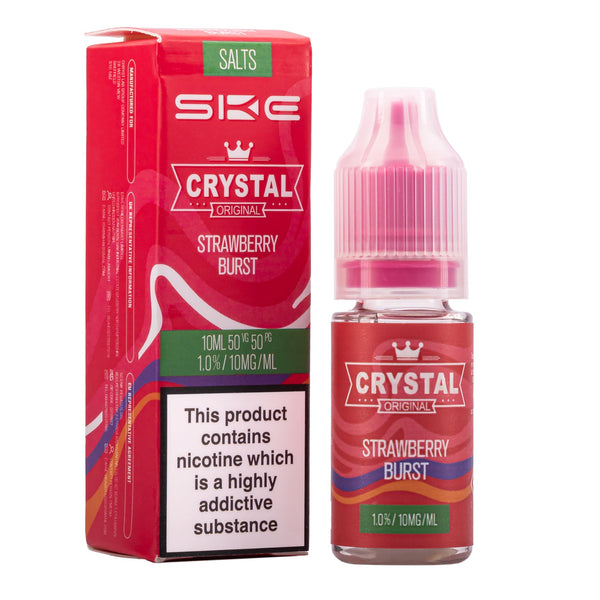 SKE Crystal Nic Salt Strawberry Burst 10ml bottle and box