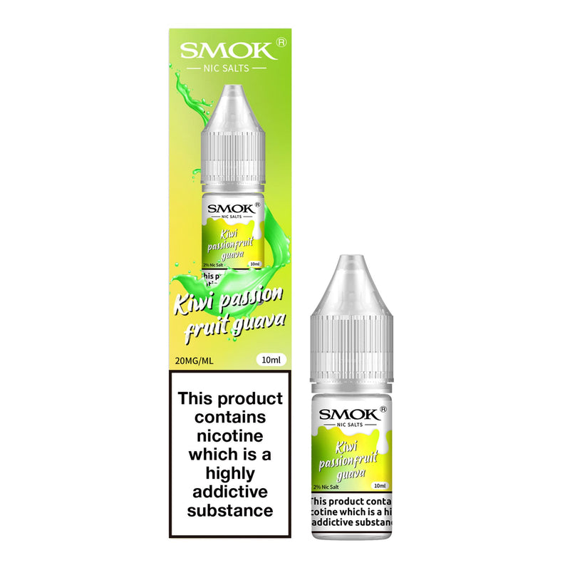 Kiwi passion fruit guava Smok nic salt e-liquid.