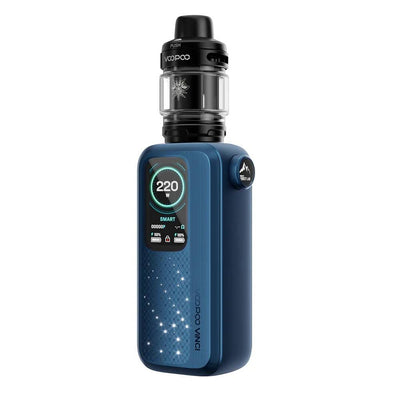 Voopoo Vinci Spark 220 vape kit render in Space Blue colour.