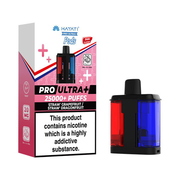 Hayati Pro Ultra Plus Pods Straw Grapefruit Straw Dragonfruit