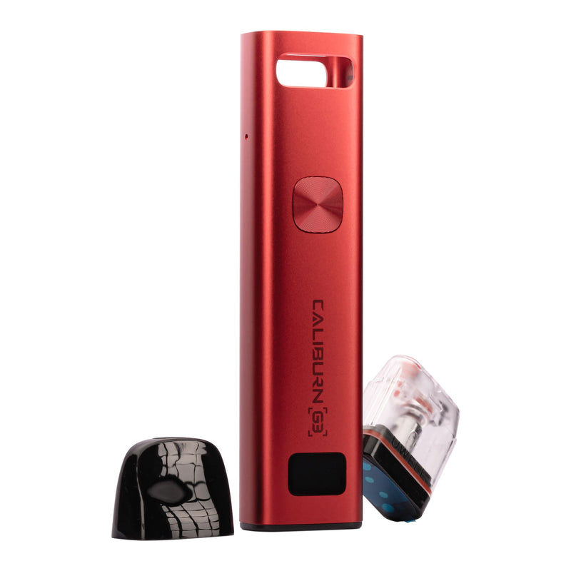 Uwell Caliburn G3 Pod Kit in Red Colour - Image of Pod and Mouthpiece Detached