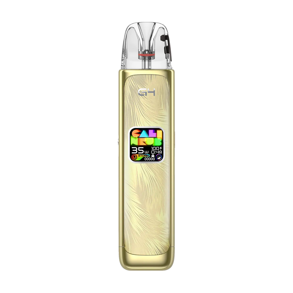 Sahara Gold Caliburn G4 pod kit by Uwell.