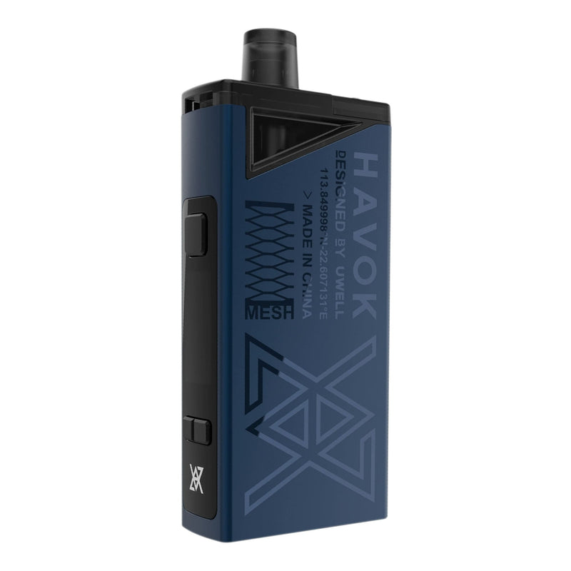 Front image of Uwell Havok pod kit in blue colour