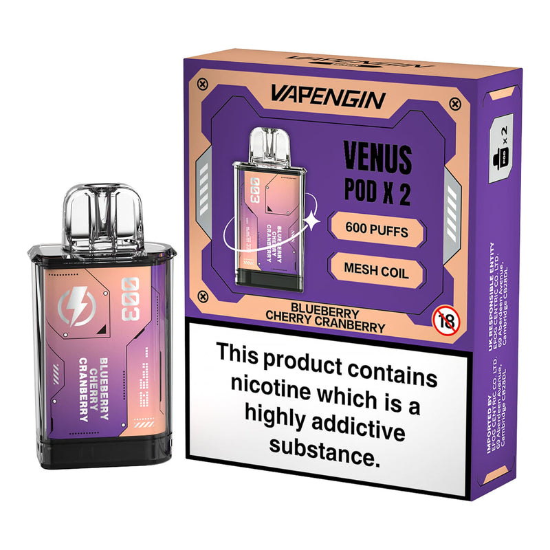 Pack of Two Vapengin Venus Pre-filled Pods - Cherry Cranberry Flavour