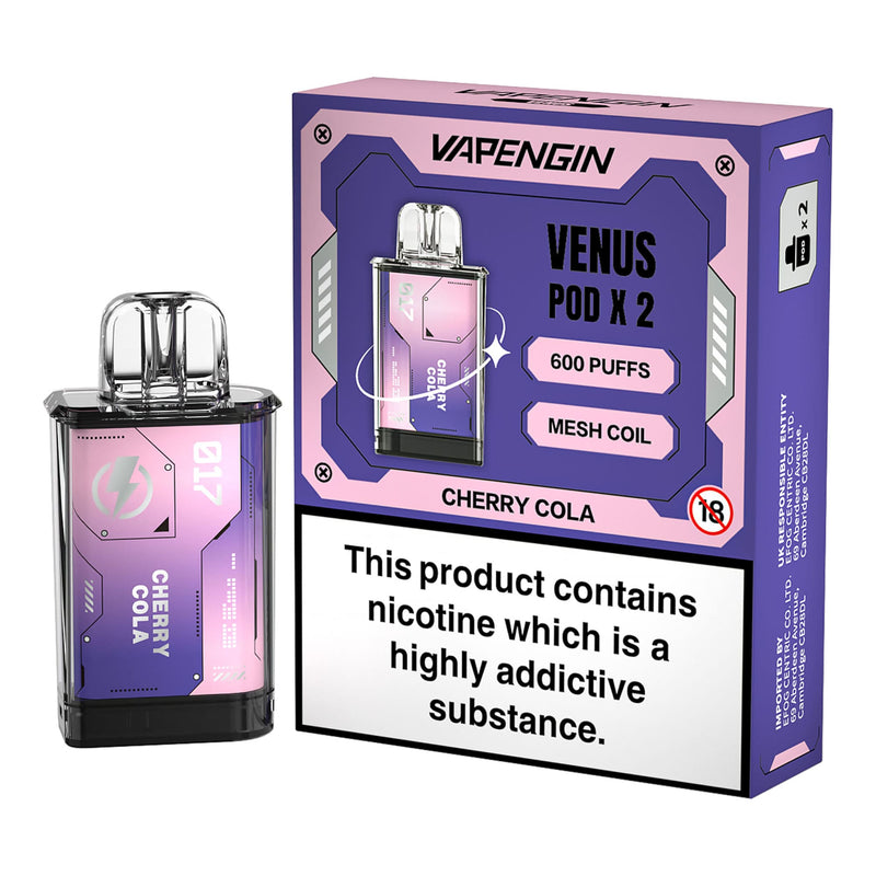 Pack of Two Vapengin Venus Pre-filled Pods - Cherry Cola Flavour