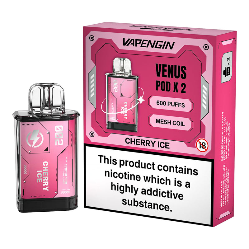 Pack of Two Vapengin Venus Pre-filled Pods - Cherry Ice Flavour