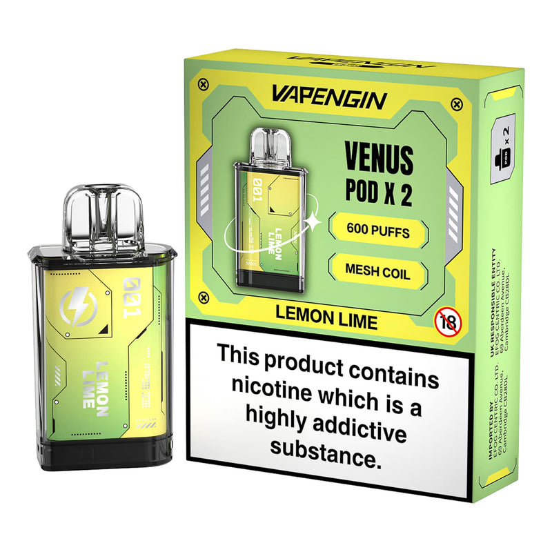 Pack of Two Vapengin Venus Pre-filled Pods - Lemon Lime Flavour