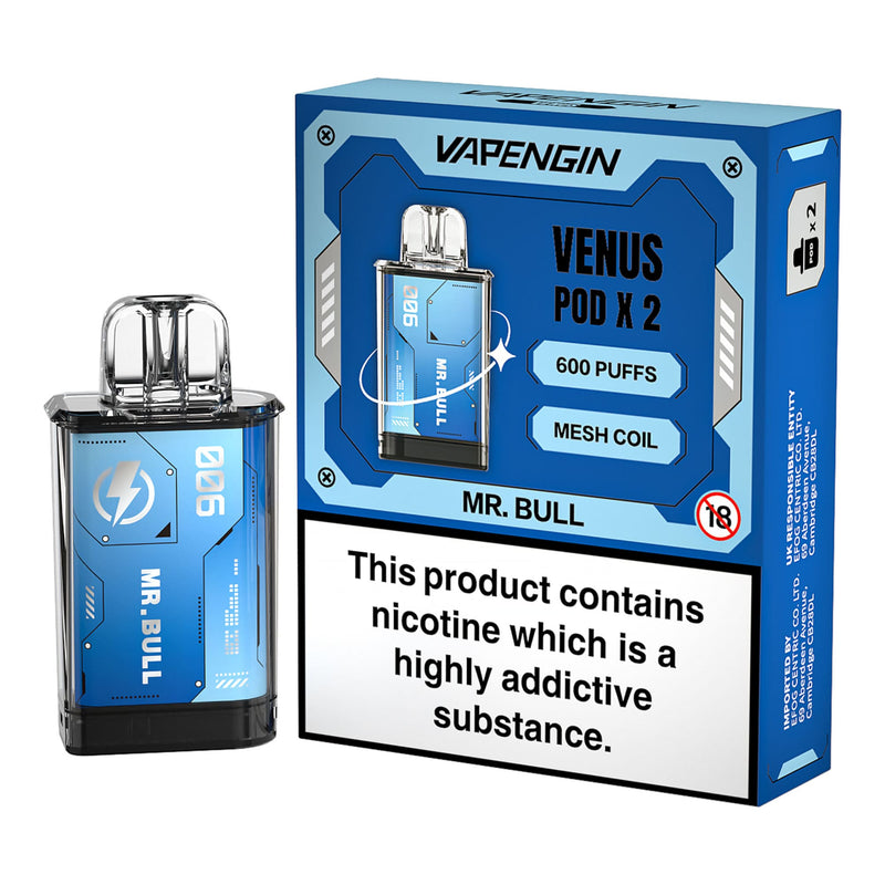 Pack of Two Vapengin Venus Pre-filled Pods - Mr Bull Flavour