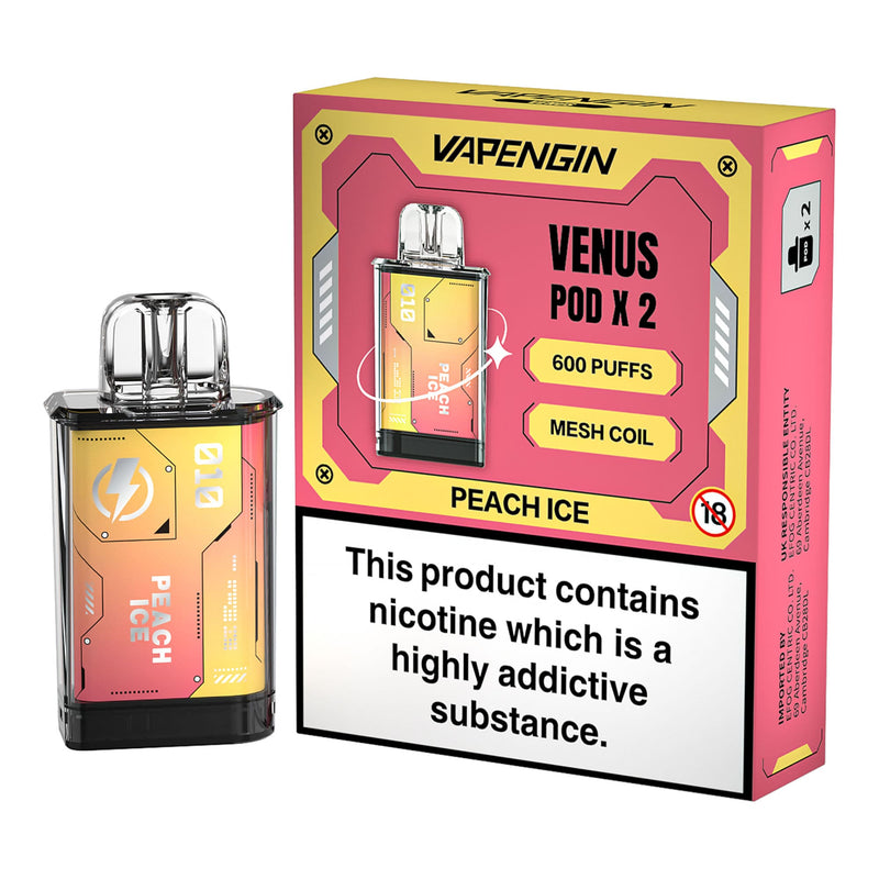 Pack of Two Vapengin Venus Pre-filled Pods - Peach Ice Flavour