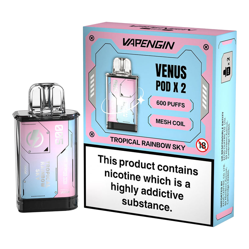 Pack of Two Vapengin Venus Pre-filled Pods - Tropical Rainbow Sky Flavour